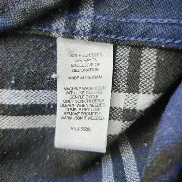 Men's Express Button Down shirt jacket Fitted - Blue Plaid (Men's US Medium) - Picture 4 of 4